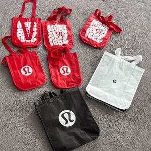 lululemon athletica Red, Black & White Logo Tote Bags